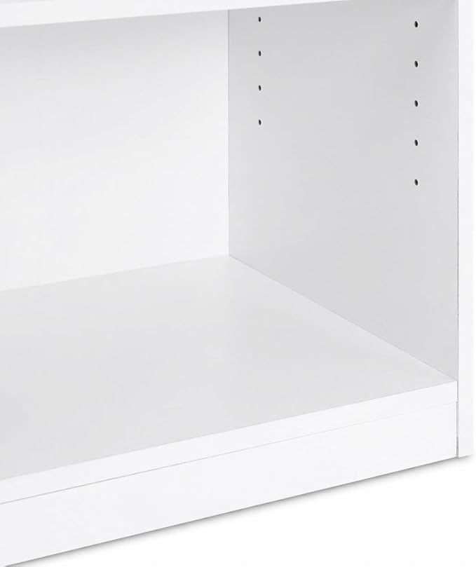 Furnifact White 3-Shelf Bookcase with Spacious Shelves, Durable Material, Modern Design, Ideal for Living Room, Office, or Bedroom Storage
