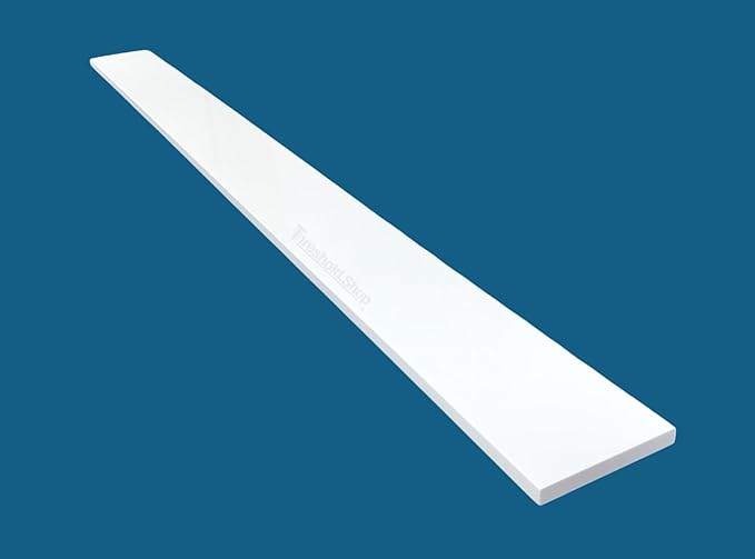 Super White Engineered Marble Threshold for Shower Curb, Bathroom Vanity Backsplash, Window Sill, Door Transitions (6" x 60")