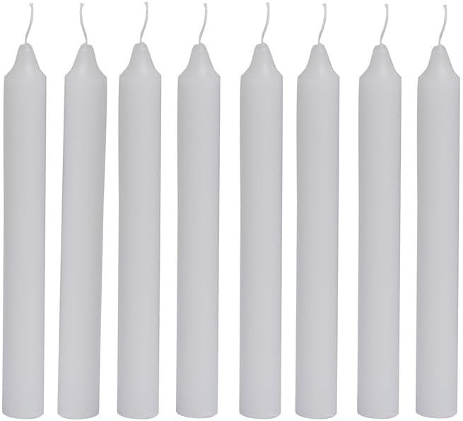 Welburn Veda&Co Church Candles - Pack of 24, 19mm x 7" (7 Hour Burn Time), 100% Paraffin Wax, for Memorial, Christmas Eve, Shabbat (White)
