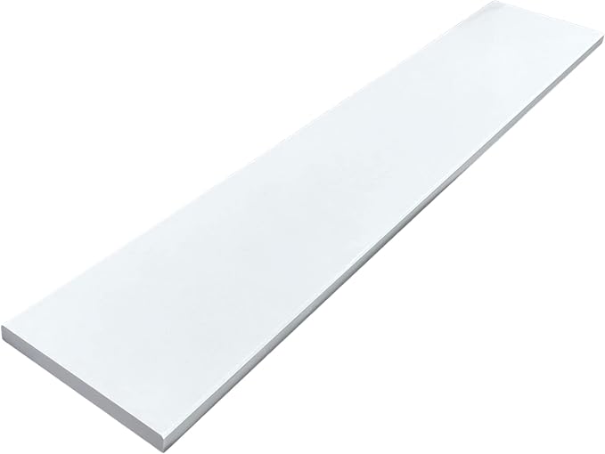 Super White Engineered Marble Threshold for Shower Curb, Bathroom Vanity Backsplash, Window Sill, Door Transitions (7" x 48")