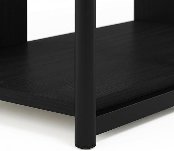Furnifact Americano/Black Modern TV Stand for up to 65 Inch TVs, Metal and Wood Construction, Stylish and Durable Living Room Storage Solution