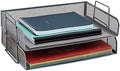 Mind Reader Stackable Paper Tray, Desktop Organizer, File Storage, Office, Metal Mesh, 13.25" L x 9.75" W x 6.25" H, 2 Pcs., Silver (Pack of 8)