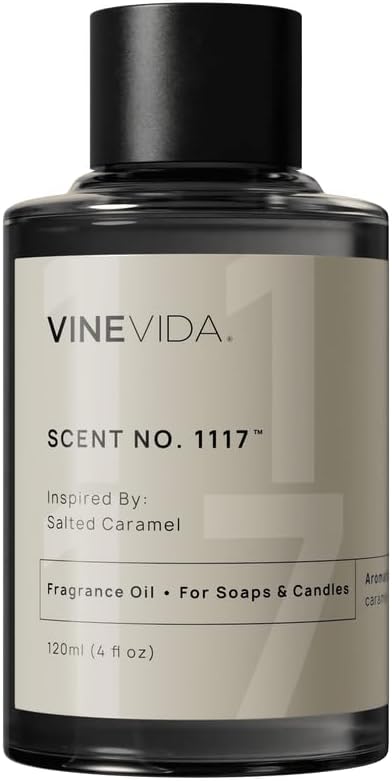 VINEVIDA [4oz] Salted Caramel Fragrance Oil for Candle Making and Soap Making - Premium Candle Scents for Soy Candles