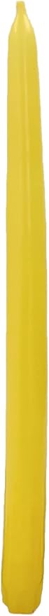 D'light Online Elegant 10" Unscented Yellow Taper Candles, Premium Quality Hand-Dipped Tapered Candles, Dripless and Smokeless - Set of 12 Individually Wrapped (10 Inch, Yellow)