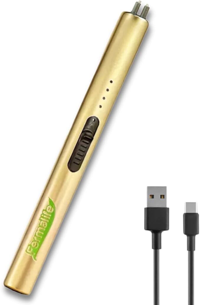 FERMALIFE - Electric Candle Lighter Arc, Rechargeable USB Flameless and Windproof for Camping, BBQ, Kitchen, RV, Hiking, Travel