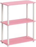 Furnifact Pink White Bookcase with Elegant Storage, Sturdy Wooden Construction, Modern Design, Ideal for Home Office or Living Room Decor