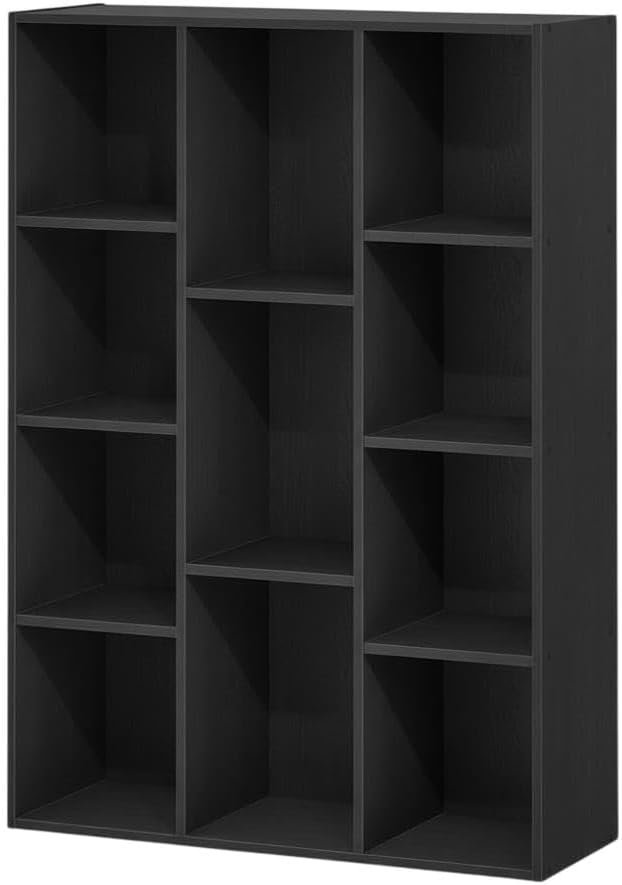 Furnifact Blackwood Bookcase with 1 Shelf, Manufactured Wood Construction, Stylish and Space-Saving Design for Home and Office Storage