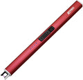 Electric Arc Windproof Lighter Flameless USB Rechargeable Lighter with Safety Lock for Candle BBQ Camping (Red)