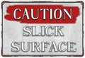 Metal Aluminum Sign Caution Slick Surface Sign Aluminum Sign Fade Resistant Easy Mounting Indoor/Outdoor Use Sign 12X8 Inch