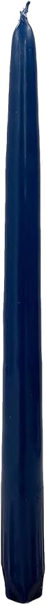 D'light Online Elegant 10" Unscented Cobalt Blue Taper Candles, Premium Quality Hand-Dipped Tapered Candles, Dripless and Smokeless - Set of 12 Individually Wrapped (10 Inch, Cobalt Blue)