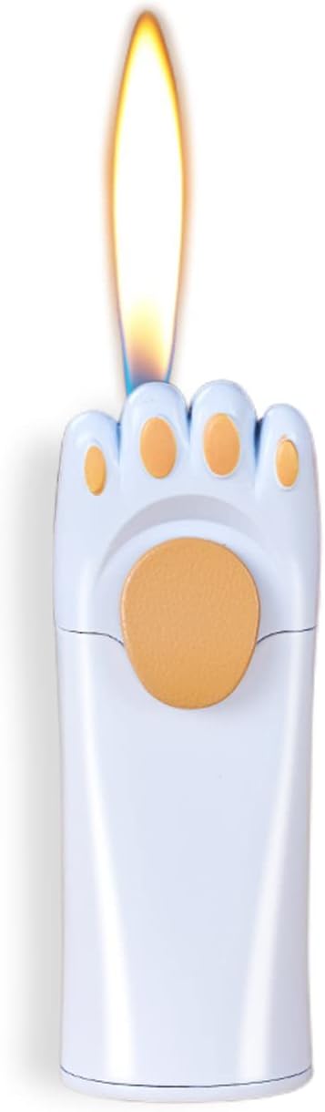 Windproof Lighter, Cool, Cute Cat Paw Design, Fillable, Adjustable, Butane Lighter, Gift for Men（No Gas）