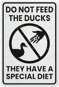 Warning Sign Vintage Tin Sign Do Not Feed The Ducks, They Have A Special Diet Metal Sign Retro Wall Decor For Home Cafes Office Store Pubs Club Sign Gift 12X8 Inch Plaque Tin Sign