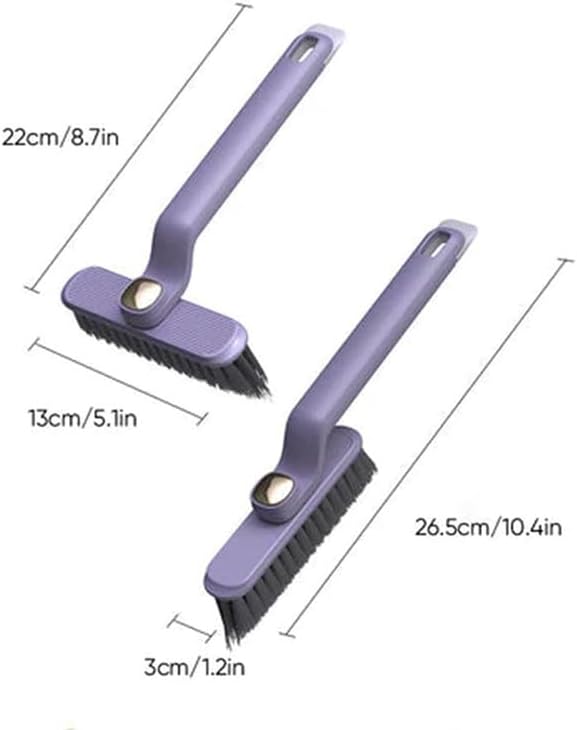 Multi-Function Rotating Crevice Cleaning Brush, 360 Degree Rotating No Dead Corners Hard Bristle Crevice Gap Brush Tool for Bathroom Household Kitchen (Khaki 2pcs)
