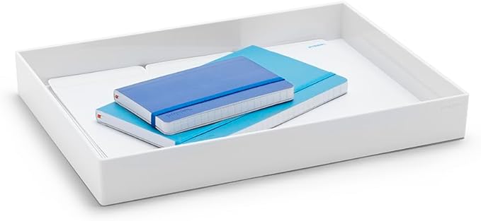 Poppin Large Accessory Tray, White, Rectangular