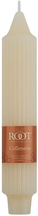 Root Candles 4-Count Unscented Dinner Candles Dripless Beeswax Enhanced Grecian Collenette Boxed Candle Set, 7-Inch, Ivory