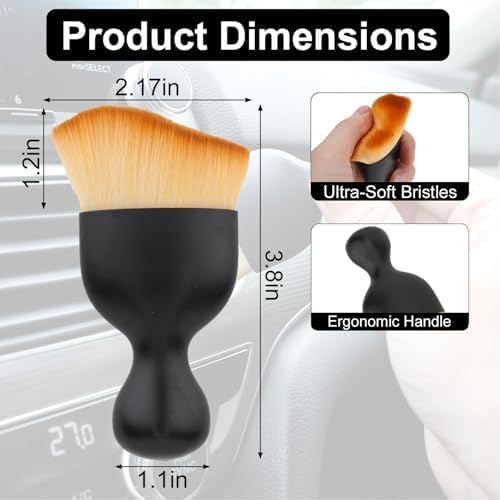 2Pcs Auto Interior Cleaning Detail Brush for Sonata SEL 2024, Dashboard Air Vent Crevice Sweeper Soft Dust Dirt Removal Tool