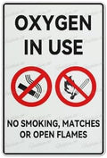 Oxygen In Use Metal Sign With Symbol Aluminum Uv Printed 4 Pre-Drilled Holes For Car Business Home Office Indoor Or Outdoor Use 8" X 12"