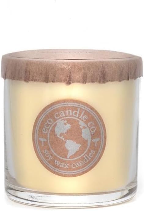 ECO CANDLE CO. Recycled Candle, Sunshower, 6 oz. - Scents of Citrus & Musk - 100% Soy Wax, No Lead, Kraft Paper Label & Lid, Hand Poured, Phthalate Free, Made from Midwest Grown Soybeans