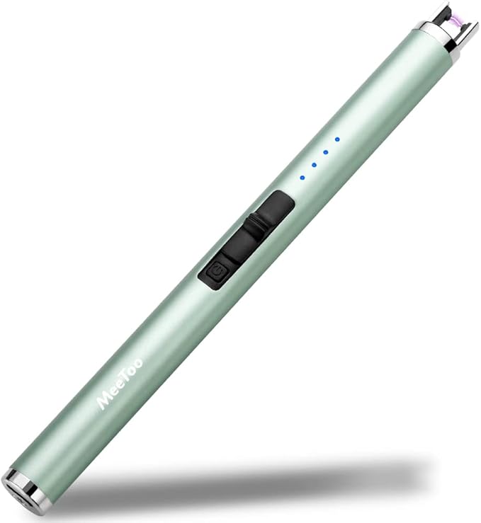 MeeToo Candle Electric Lighter Rechargeable USB Type-C Lighters for Candle Christmas Kitchen Camping Party, Gifts for Wife Women Men Nana Green