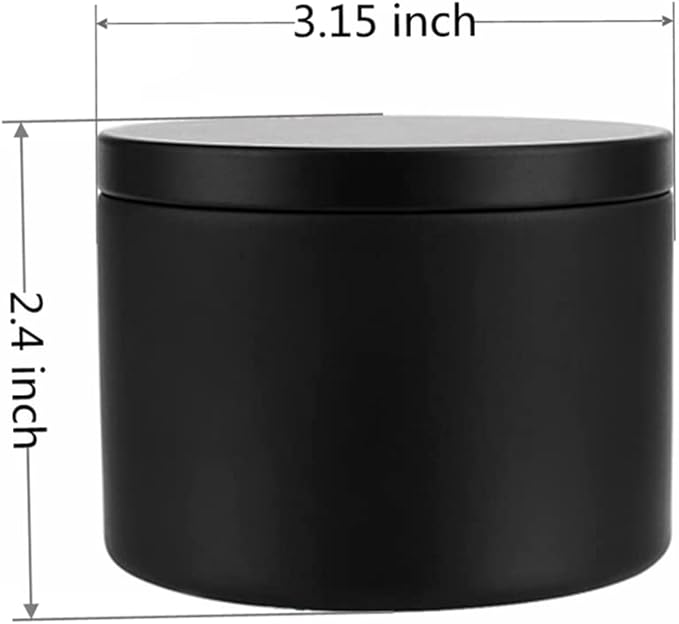 SONVIIBOX 24 Pack 8 oz Candle Tins,All Black Candle tins for Making Candles Bulk,8oz Candle Jars,Tin Jars for Candle Making,Candle Jars (Black, 8OZ)