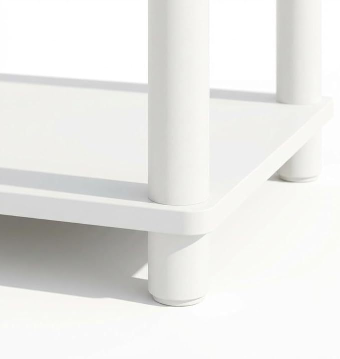 Furnifact White Bookcase with Wood Construction, Single Piece Design, Modern Storage Solution for Home and Office, Durable and Spacious