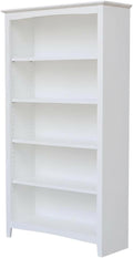 Furnifact White Bookcase with Lightweight Design, Easy-to-Clean Surface, Modern Style, Sturdy Construction for Home or Office Storage