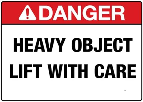 Danger Heavy Object Sign For Home 12X8 Inch Rust Free Aluminum,Uv Ink Printing,Durable/Weatherproof Up To 7 Years Outdoor