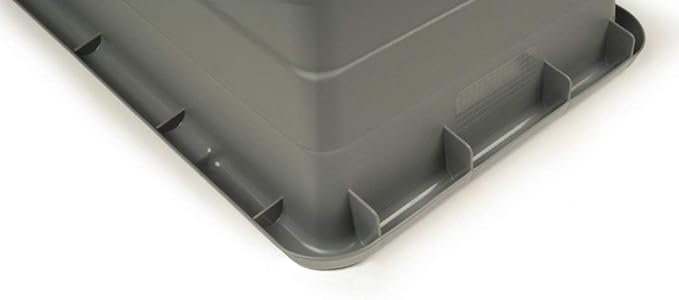 ULTRASOURCE Food Approved Bus Totes/Meat Lug (4 Totes Gray Inedible, 4 Frosted Lids)