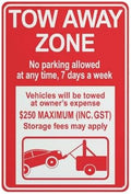 Tow Away Zone No Parking Allowed Any Time Sign 12X8 Inches Metal Aluminum Signs, Weather Resistant, Weatherproof, Indoor Or Outdoor