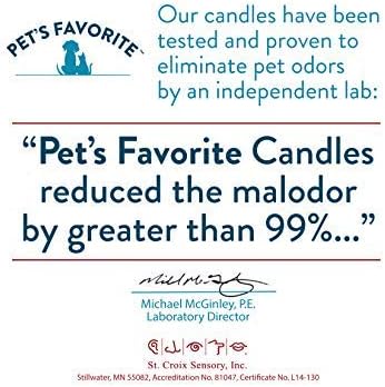 Pet's Favorite Plant Based Odor Candle for Home, Clean Burning Pet Friendly Air Freshener Candle with a Natural Fiber Wick and 70 Hour Burn Time, Fresh Laundry