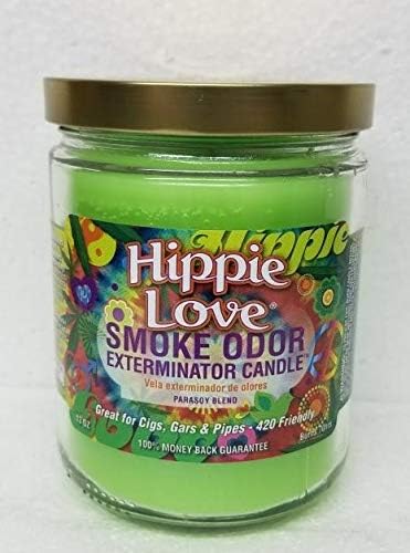 Smoke Odor Exterminator 13oz Jar Candle, Hippie Love Three Pack.