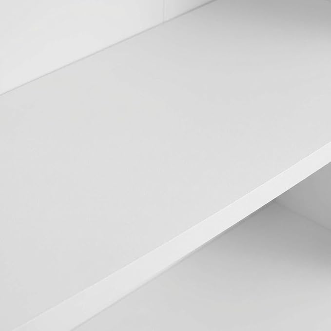 Furnifact White Bookcase with Sturdy Wood Construction, Traditional Design, Modern Storage Solution for Home or Office