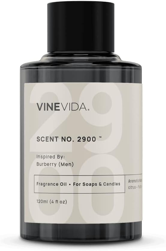 VINEVIDA [120mL] No. 2900 (Men) Fragrance Oil for Candle Making - Natural Candle Oil Scents - Soap Making Essential Oil - Made in USA