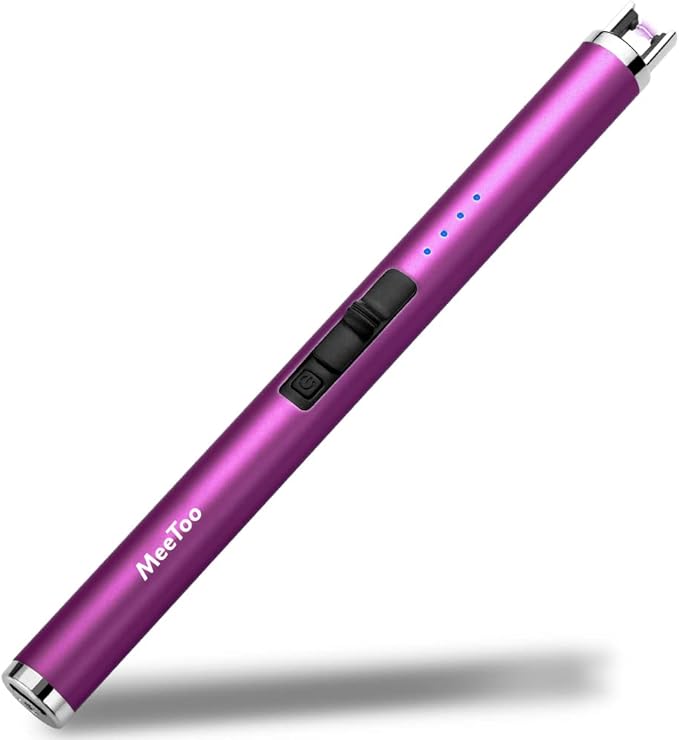 MeeToo Candle Electric Lighter Rechargeable USB Type-C Lighters for Candle Christmas Kitchen Camping Party, Gifts for Wife Women Men Nana Purple
