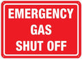 Emergency Gas Shut Off Metal Signs 12X8 Inch Rust Free Aluminum,Uv Ink Printing,Durable/Weatherproof Outdoor For Home