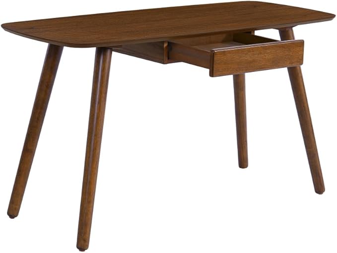 L Shaped Computer Desk with Drawers Modern Home Office Workstation Study Writing Table Walnut Color Gaming Desk for Bedroom