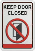 Metal Tin Sign Keep Door Closed Sign Indoor & Outdoor Use Safety Warning Sign 12""X8"", Acrylic4