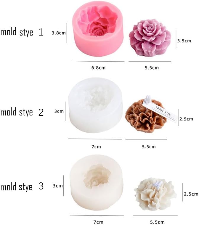 SimpleVibesXinPuwei DIY Scented Botanical Jelly Candle DIY Candle Kit House Warming Gift (Style B, Mold Style 2)