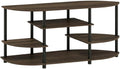 Furnifact Walnut/Black TV Stand, Modern Design, Easy Assembly, Durable Composite Wood and Plastic, for Living Room, Entertainment Center