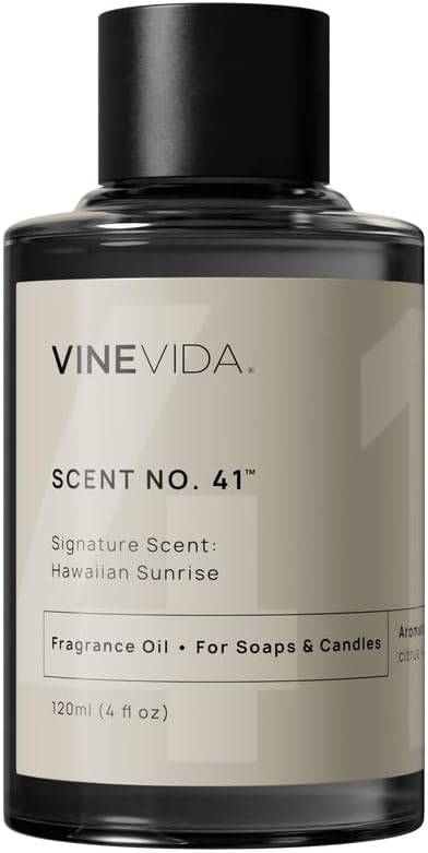 VINEVIDA [4oz] Hawaiian Sunrise Fragrance Oil for Candle Making Scents for Soap Making, Perfume Oils, Soy Candles, Home Scent Reed Diffuser, Incense Stick, Body Lotion Room Spray, Car Slime Freshies