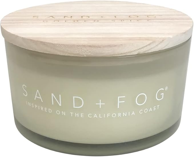 Sand + Fog Scented Candle - Golden Spice - Additional Scents and Sizes – 100% Cotton Lead-Free Wick - Luxury Air Freshening Jar Candles - Perfect Home Décor for Your Cocktail Table – 23 oz