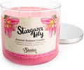 Stargazer Lily Highly Scented Natural 3 Wick Candle, Essential Fragrance Oils, 100% Soy, Phthalate & Paraben Free, Clean Burning, 14.5 Oz.