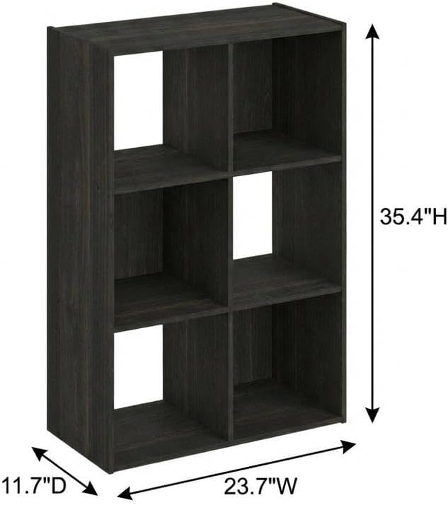 Furnifact Espresso Bookcase with Wooden Construction, Modern Design, Sturdy Support, Versatile Storage Solution for Home and Office