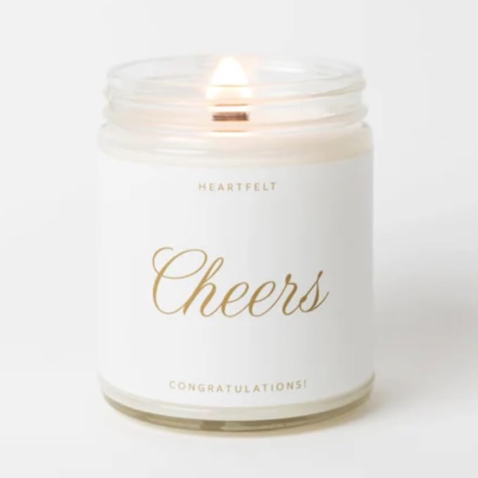 Fontana Candle Co. Celebration Collection, Cheers! – 9oz Scented Candles Made with Beeswax, Coconut Oil & Pure Essential Oils – Wood Wick, 35+ Hrs Clean Burn – Non-Toxic Candles for Home