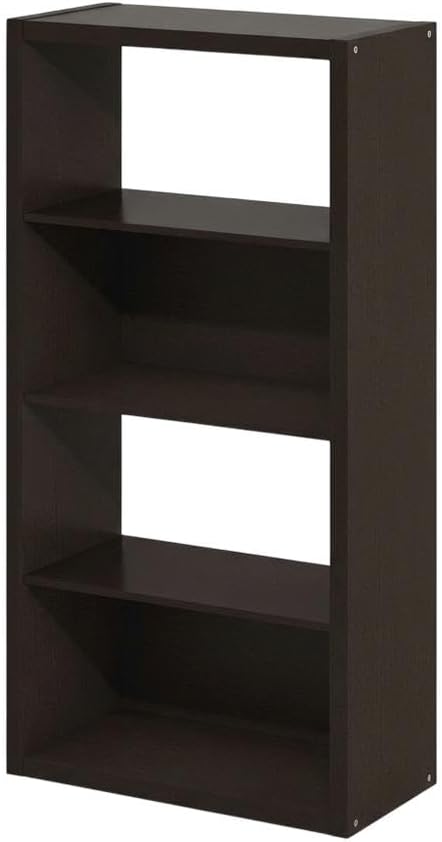 Furnifact Dark Oak Bookcase, Stylish Wooden Storage Unit, Modern Design, Durable Wood Construction, Suitable for Living Room, Office, or Bedroom