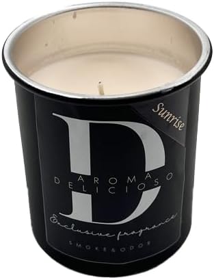 Aroma Delicioso Odor Eliminating Scented Candle - Sunrise (Warm Coffee & Maple Syrup Scent Burns 40 to 60 Hours & eliminates Smoke Odor)