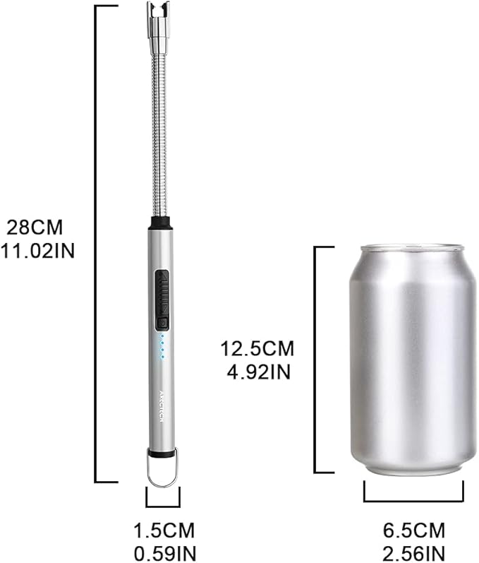 ARECTECH Electric Arc Candle Lighter Flameless Rechargeable USB Long Lighters for Candle Cooking BBQs Fireworks