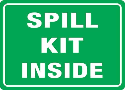 Spill Kit Inside Sign Metal Signs 12X8 Inch Rust Free Aluminum,Uv Ink Printing,Durable/Weatherproof Outdoor For Home