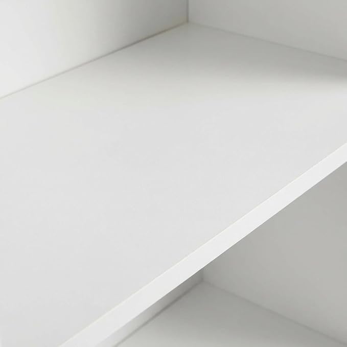 Furnifact White Bookcase with Sturdy Wooden Construction, Simple Open Design, Ideal for Home and Office Storage, Stylish and Durable Wood Finish