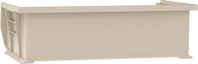 Akro-Mils 30255 AkroBins Plastic Storage Bins, Space-Saving Stackable Bins for Garage, Pantry, Craft Organization, 11" x 16" x 5", Stone, 6-Pack